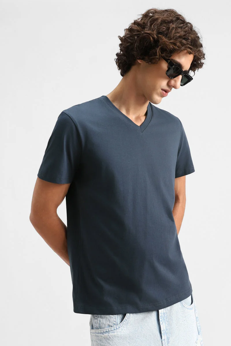 SNITCH 100% Cotton V Neck Regular Fit T-Shirt